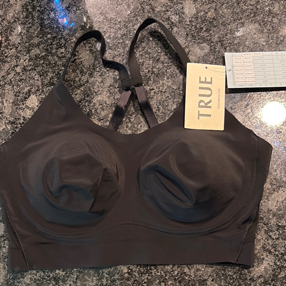 True & Co Black Bra with Molded Cups and Adjustable Straps